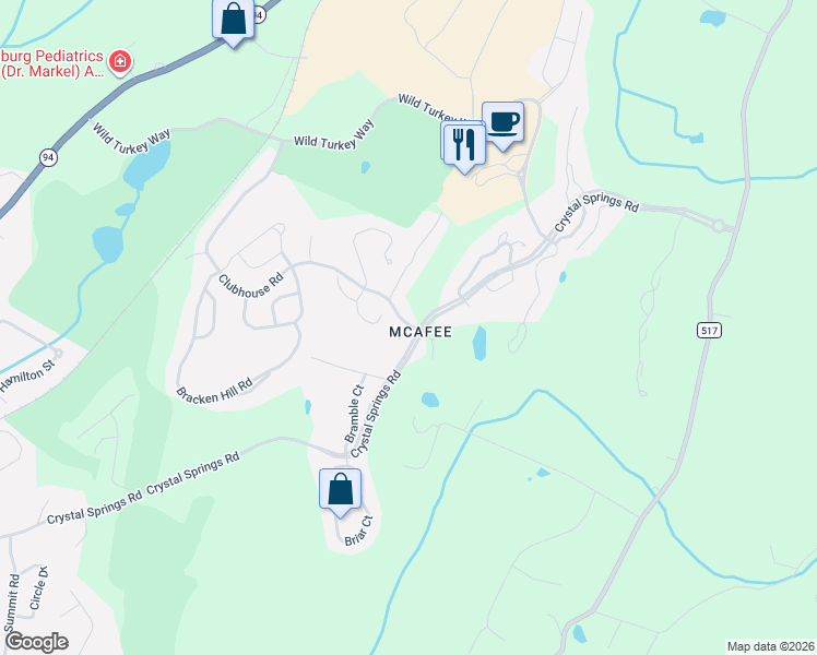 map of restaurants, bars, coffee shops, grocery stores, and more near in Vernon Township
