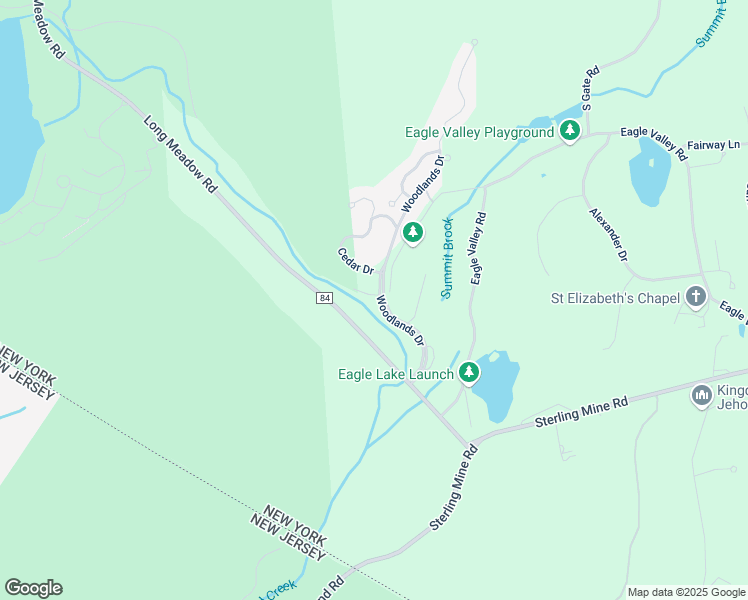 map of restaurants, bars, coffee shops, grocery stores, and more near 79 Woodlands Drive in Tuxedo Park