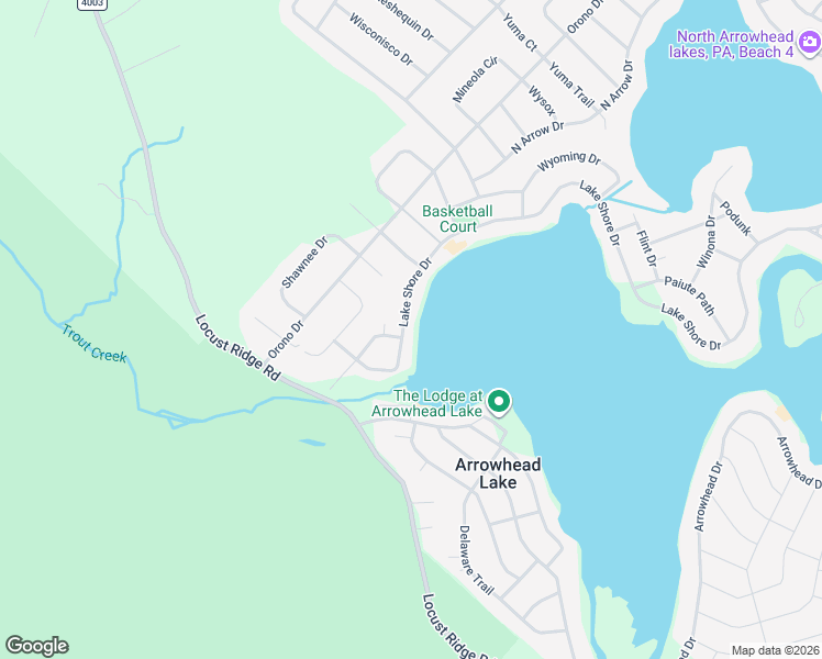 map of restaurants, bars, coffee shops, grocery stores, and more near 50 Lake Shore Drive in Monroe County