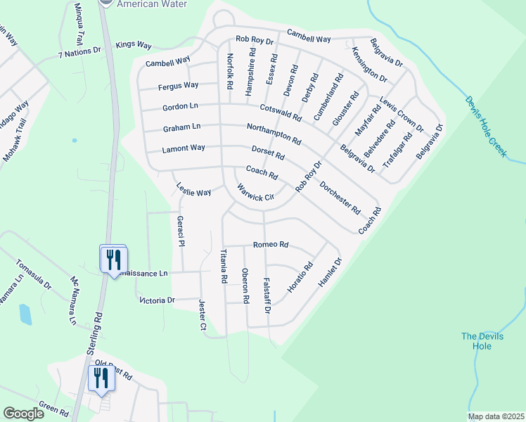 map of restaurants, bars, coffee shops, grocery stores, and more near 3847 Rob Roy Drive in Monroe County