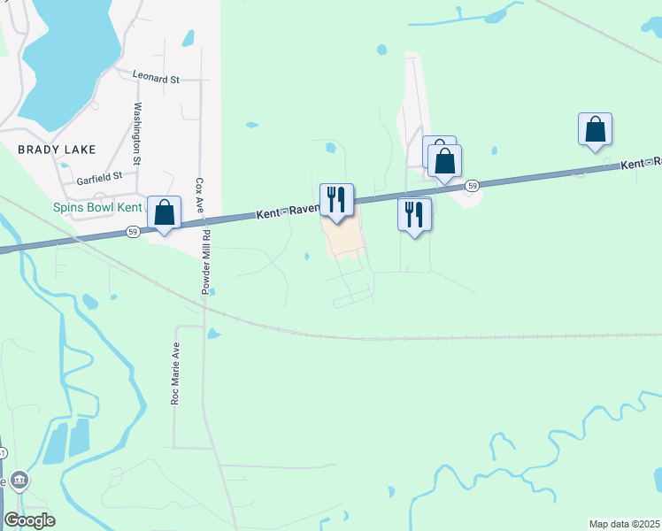 map of restaurants, bars, coffee shops, grocery stores, and more near 6065 Pebblebrook Lane in Kent