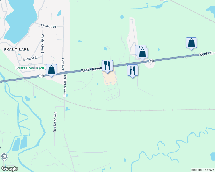 map of restaurants, bars, coffee shops, grocery stores, and more near 6065 Pebblebrook Lane in Kent