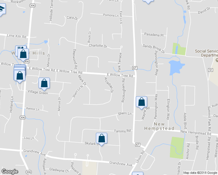 map of restaurants, bars, coffee shops, grocery stores, and more near 7 Arcadian Drive in Spring Valley