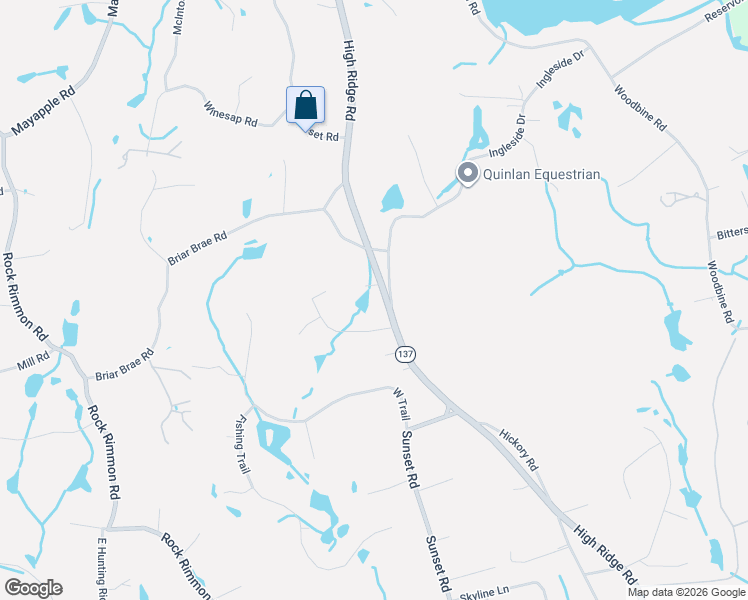 map of restaurants, bars, coffee shops, grocery stores, and more near 2612 High Ridge Road in Stamford