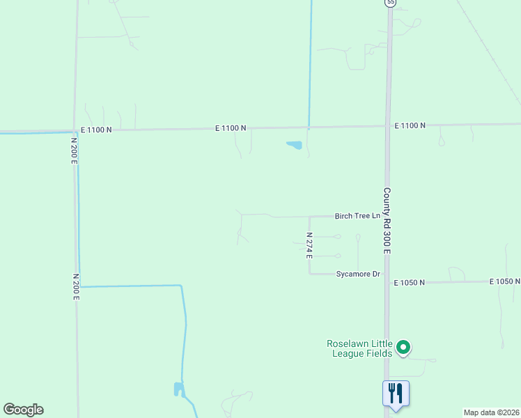 map of restaurants, bars, coffee shops, grocery stores, and more near 2588 East 1071 North in De Motte