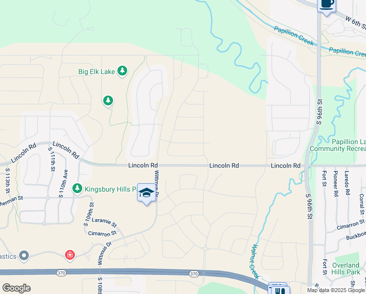 map of restaurants, bars, coffee shops, grocery stores, and more near in Sarpy County