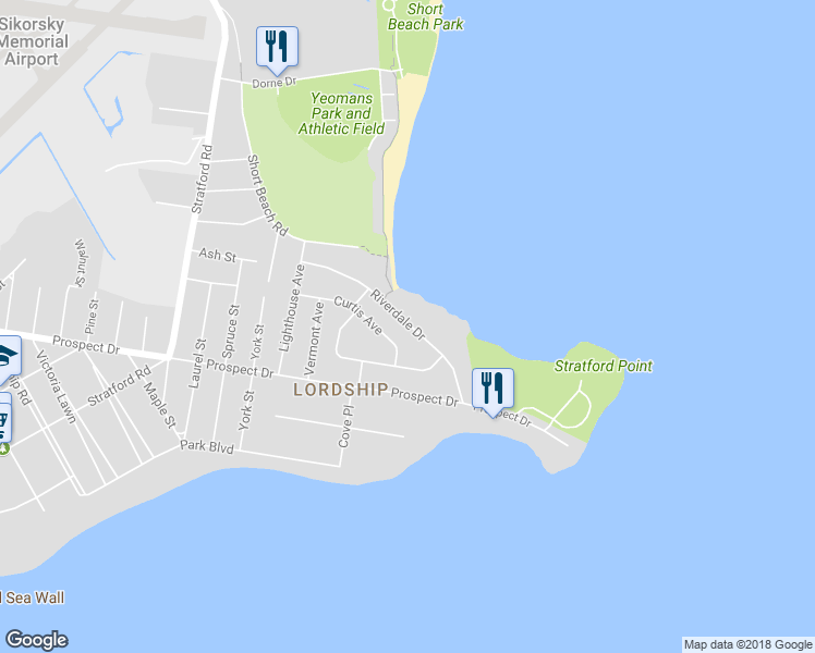 map of restaurants, bars, coffee shops, grocery stores, and more near 509 Riverdale Drive in Stratford