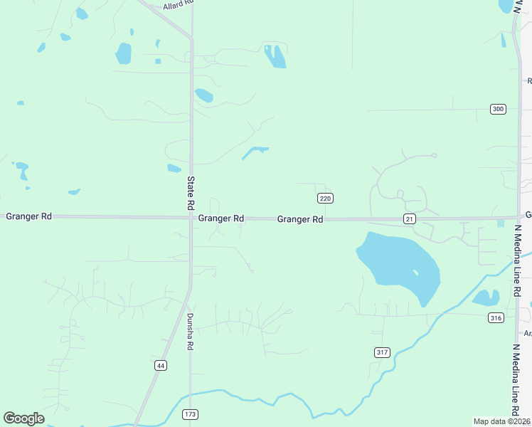 map of restaurants, bars, coffee shops, grocery stores, and more near 434 Granger Road in Medina