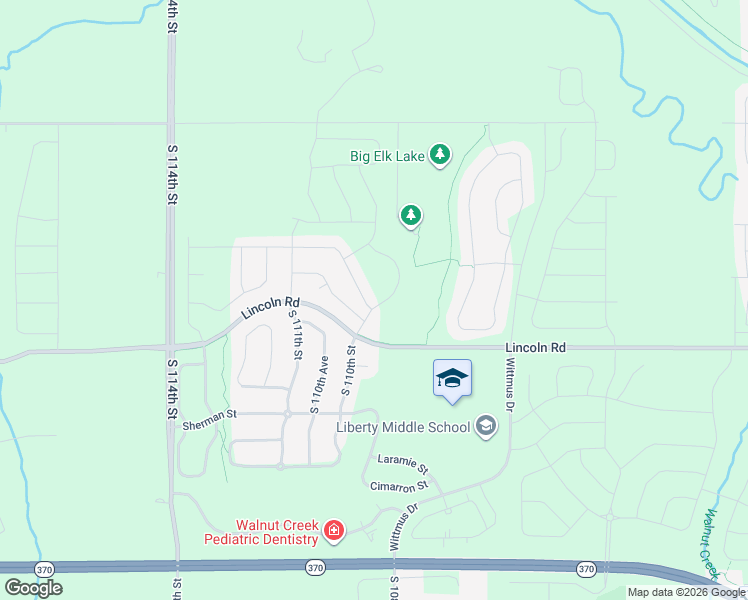 map of restaurants, bars, coffee shops, grocery stores, and more near 11002 Cove Hollow Drive in Papillion