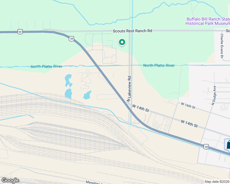 map of restaurants, bars, coffee shops, grocery stores, and more near 4426 Lincoln Highway in North Platte