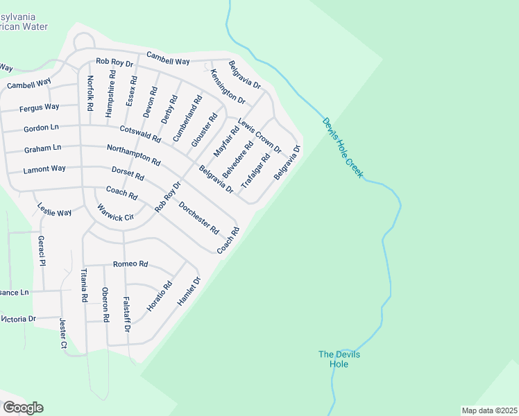 map of restaurants, bars, coffee shops, grocery stores, and more near 1541 Belgravia Drive in Tobyhanna