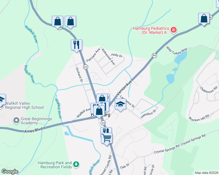 map of restaurants, bars, coffee shops, grocery stores, and more near 20 Card Street in Hamburg