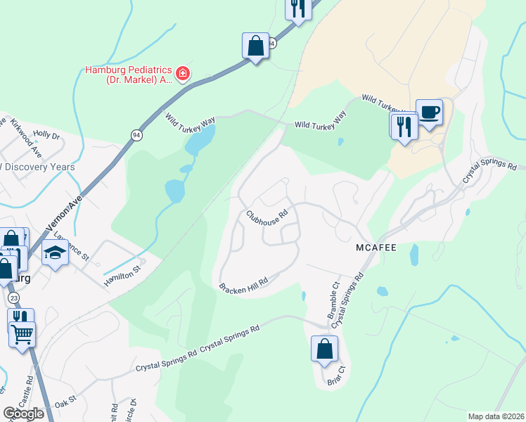 map of restaurants, bars, coffee shops, grocery stores, and more near 16 Bourne Circle in Hamburg