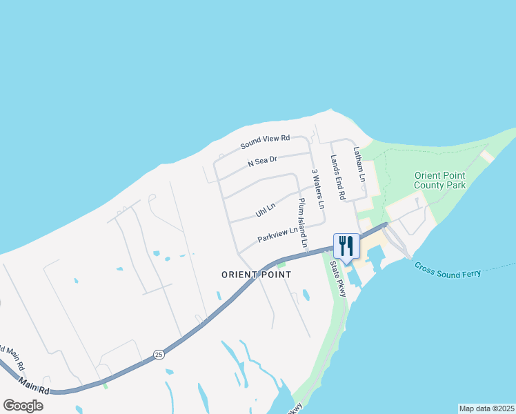 map of restaurants, bars, coffee shops, grocery stores, and more near 625 Uhl Lane in Orient