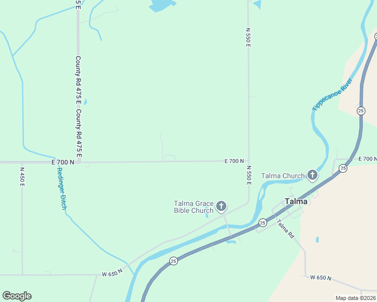 map of restaurants, bars, coffee shops, grocery stores, and more near 5226 East 700 North in Rochester