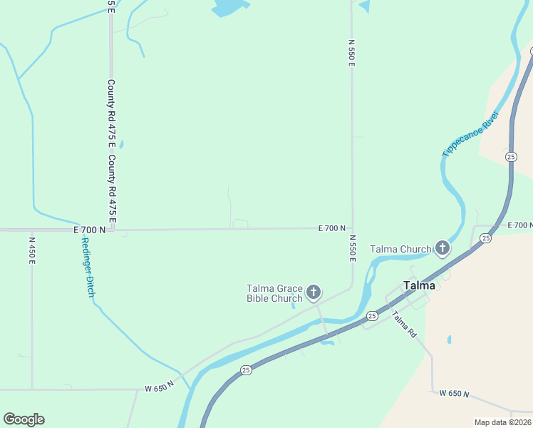 map of restaurants, bars, coffee shops, grocery stores, and more near 5226 East 700 North in Rochester