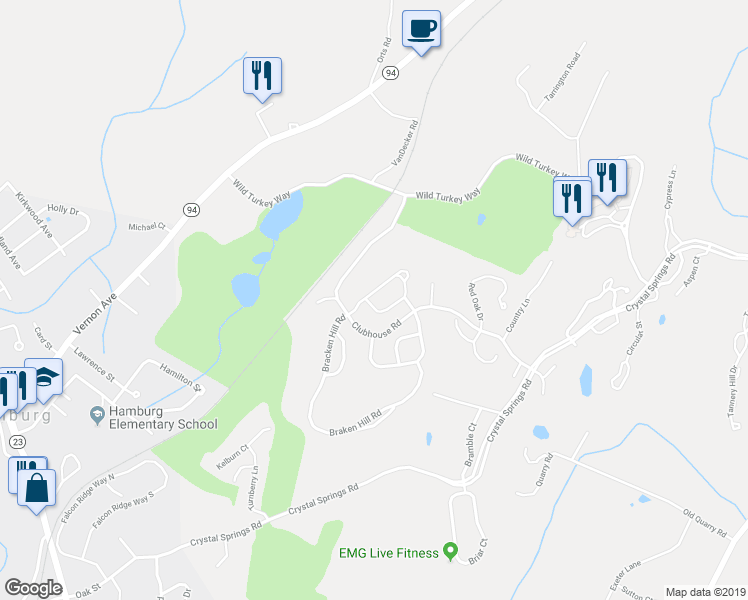 map of restaurants, bars, coffee shops, grocery stores, and more near 16 Bourne Circle in Hamburg
