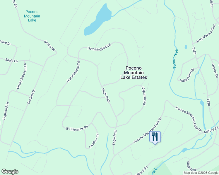 map of restaurants, bars, coffee shops, grocery stores, and more near 432 Pocono Mountain Lake Estate in Bushkill