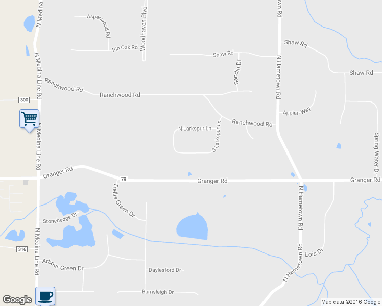 map of restaurants, bars, coffee shops, grocery stores, and more near 4508 South Larkspur Lane in Akron