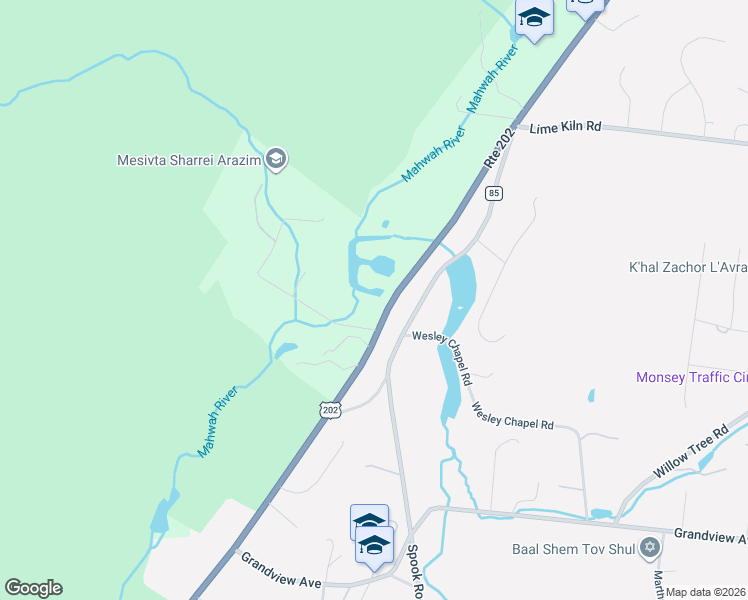 map of restaurants, bars, coffee shops, grocery stores, and more near 810 Haverstraw Road in Suffern