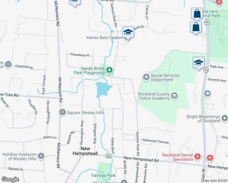 map of restaurants, bars, coffee shops, grocery stores, and more near 111 Summit Avenue in Tappan