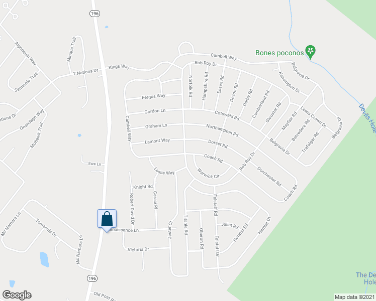 map of restaurants, bars, coffee shops, grocery stores, and more near 2708 Sussex Road in Tobyhanna