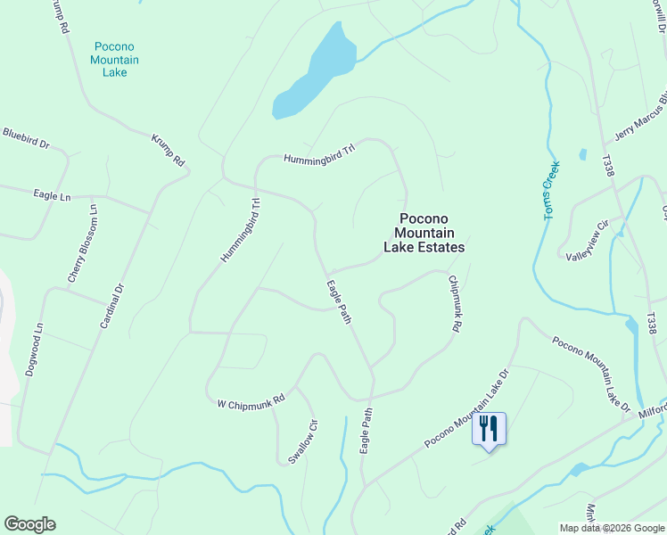 map of restaurants, bars, coffee shops, grocery stores, and more near 432 Pocono Mountain Lake Estate in Bushkill