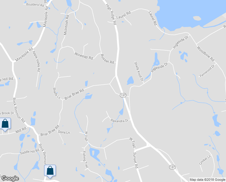 map of restaurants, bars, coffee shops, grocery stores, and more near 24 Briar Brae Road in Stamford