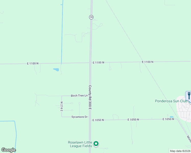 map of restaurants, bars, coffee shops, grocery stores, and more near 10875 Indiana 55 in De Motte