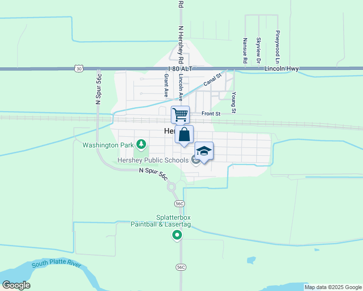 map of restaurants, bars, coffee shops, grocery stores, and more near 301 South Lincoln Avenue in Hershey