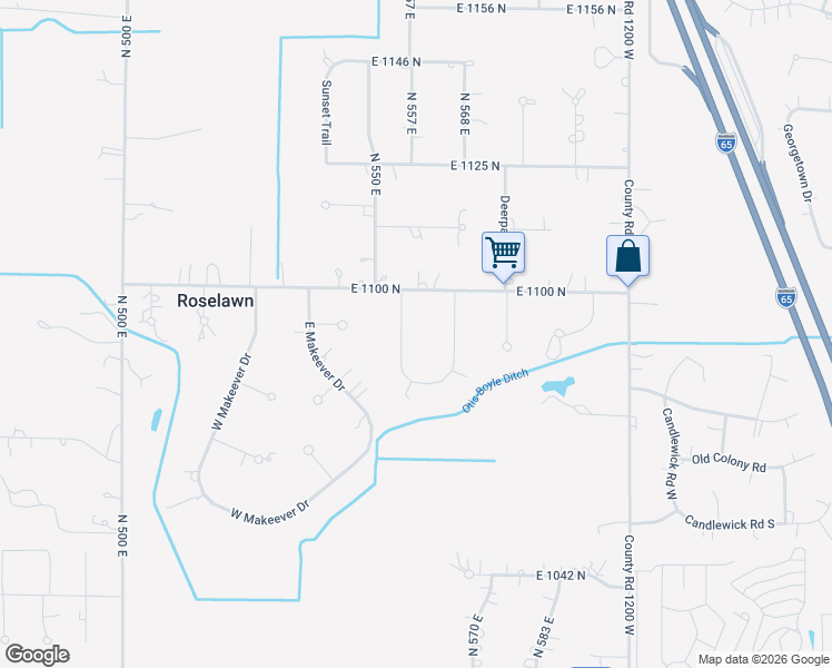map of restaurants, bars, coffee shops, grocery stores, and more near 565 East in De Motte