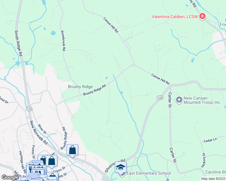 map of restaurants, bars, coffee shops, grocery stores, and more near 20 Sturbridge Hill Road in New Canaan
