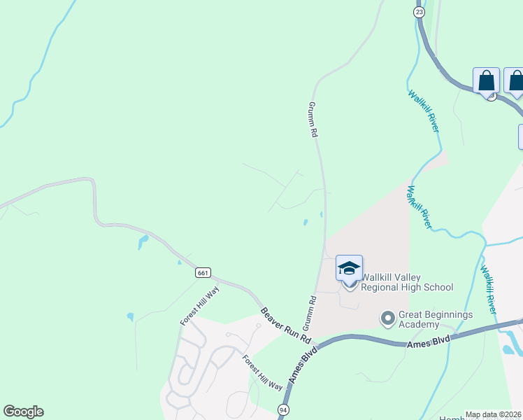 map of restaurants, bars, coffee shops, grocery stores, and more near 1 Davon Lane in Hamburg