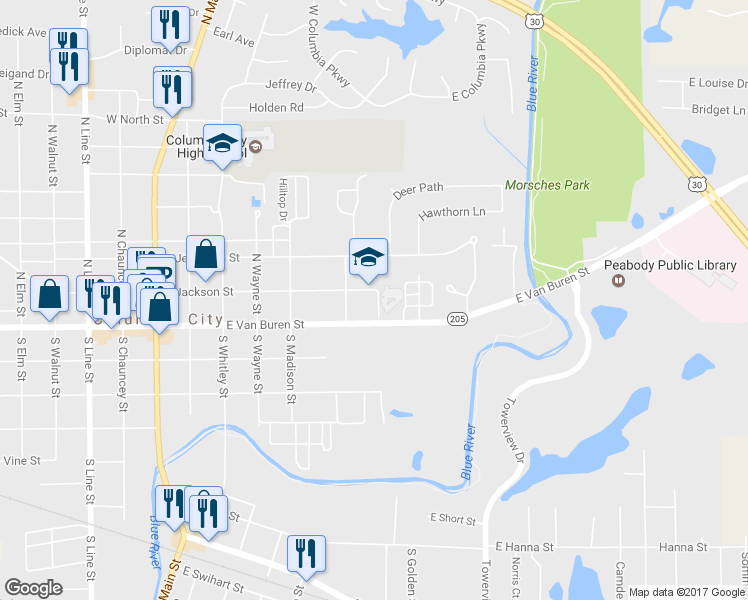 map of restaurants, bars, coffee shops, grocery stores, and more near 700 East Jackson Street in Columbia City