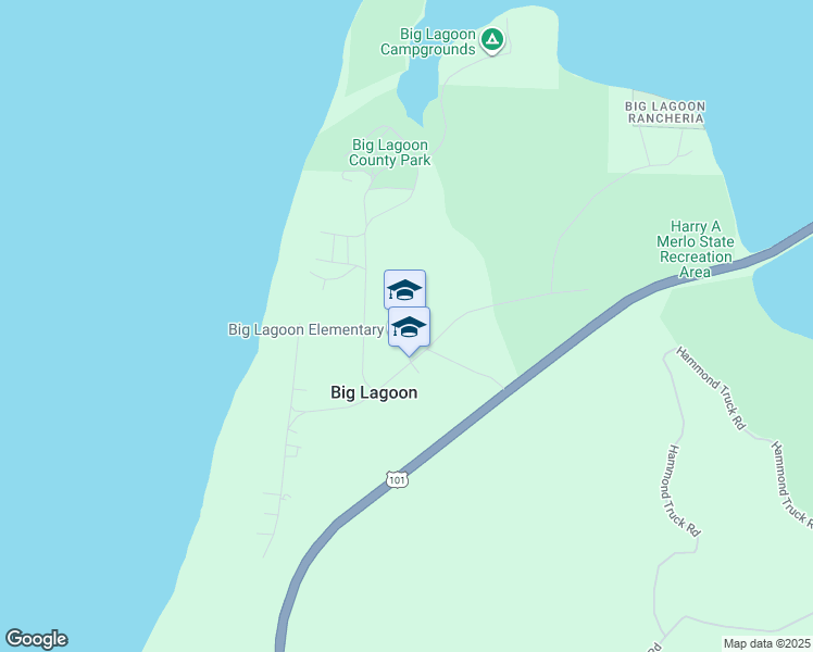 map of restaurants, bars, coffee shops, grocery stores, and more near 269 Big Lagoon Park Road in Trinidad