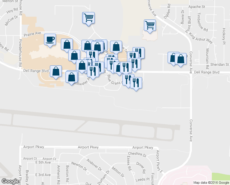 map of restaurants, bars, coffee shops, grocery stores, and more near 1837 Edgewater Avenue in Cheyenne