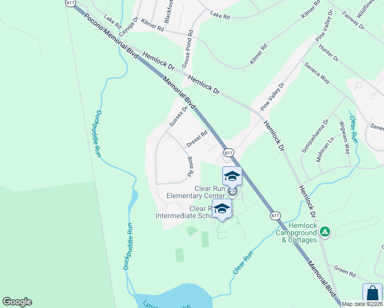 map of restaurants, bars, coffee shops, grocery stores, and more near 706 Ross Road in Tobyhanna