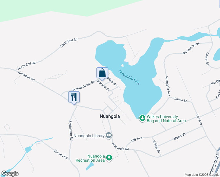 map of restaurants, bars, coffee shops, grocery stores, and more near 12 Main Street in Mountain Top