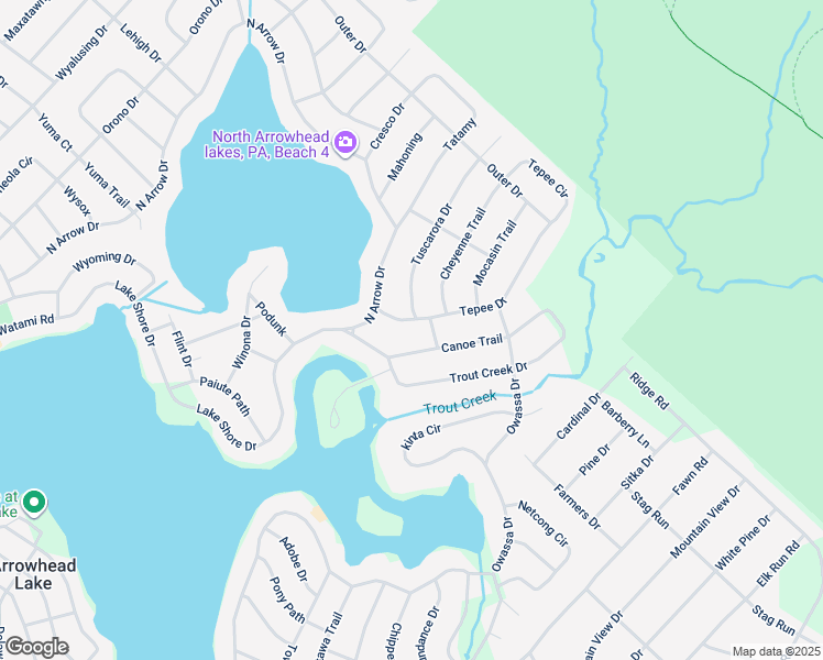 map of restaurants, bars, coffee shops, grocery stores, and more near 116 Tepee Drive in Monroe County