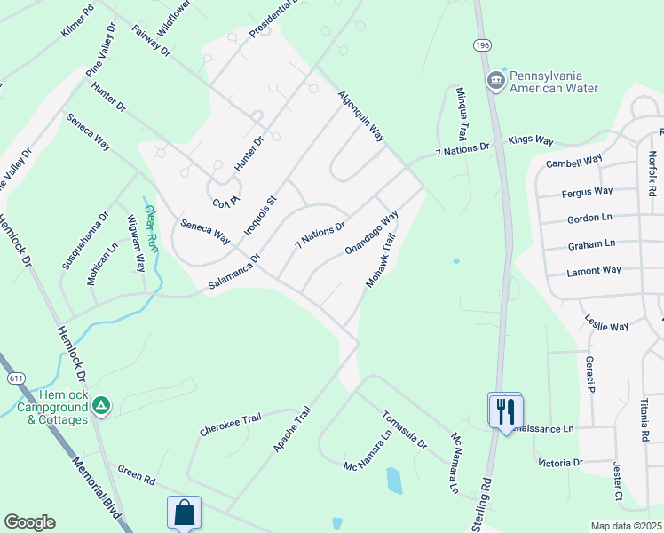 map of restaurants, bars, coffee shops, grocery stores, and more near 8883-8885 Onandaga Way in Monroe