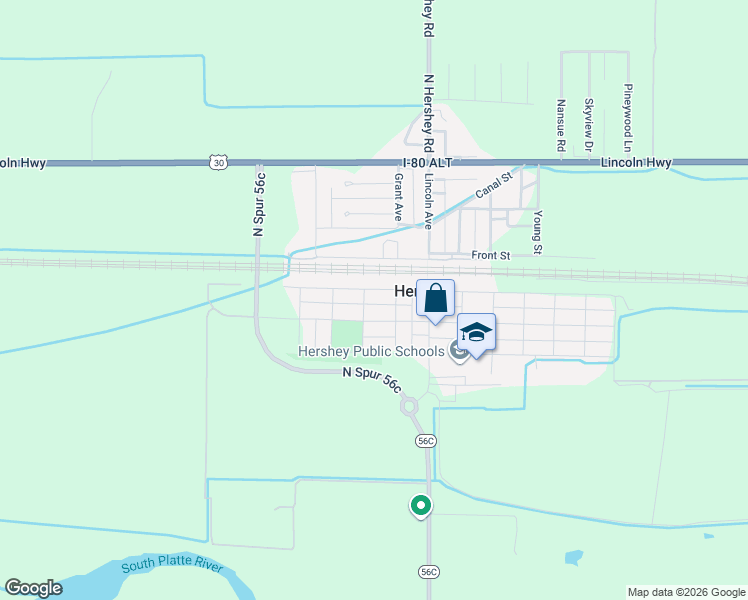 map of restaurants, bars, coffee shops, grocery stores, and more near 118 West 1st Street in Hershey