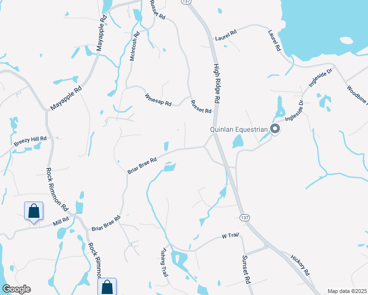 map of restaurants, bars, coffee shops, grocery stores, and more near 93 Briar Brae Road in Stamford