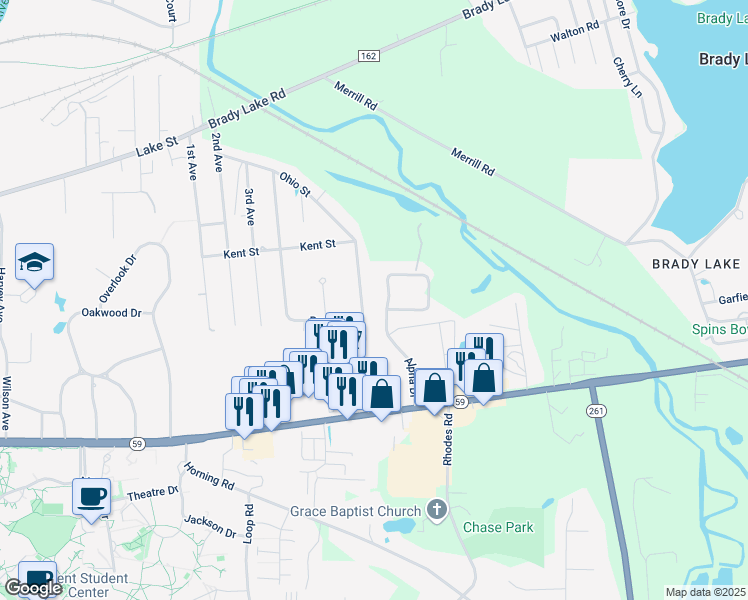 map of restaurants, bars, coffee shops, grocery stores, and more near 6164 6th Avenue in Kent