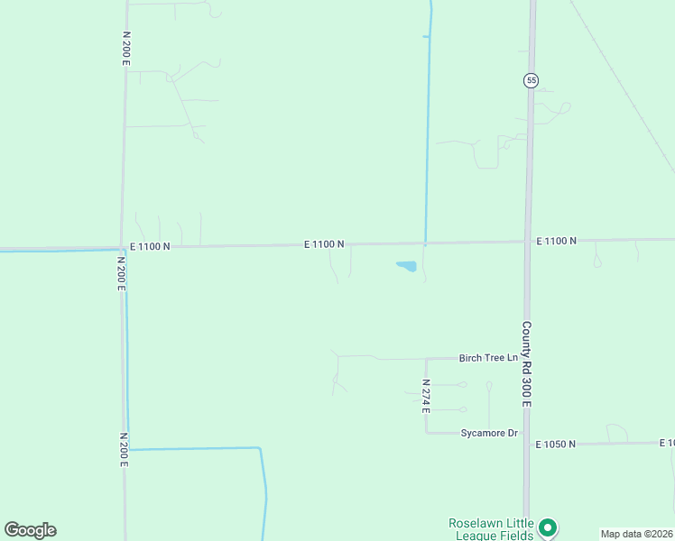 map of restaurants, bars, coffee shops, grocery stores, and more near 2549 East 1100 North in De Motte