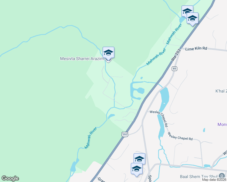 map of restaurants, bars, coffee shops, grocery stores, and more near 4 Samego Court in Suffern