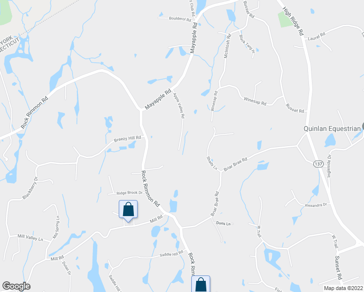 map of restaurants, bars, coffee shops, grocery stores, and more near 120 Apple Valley Road in Stamford