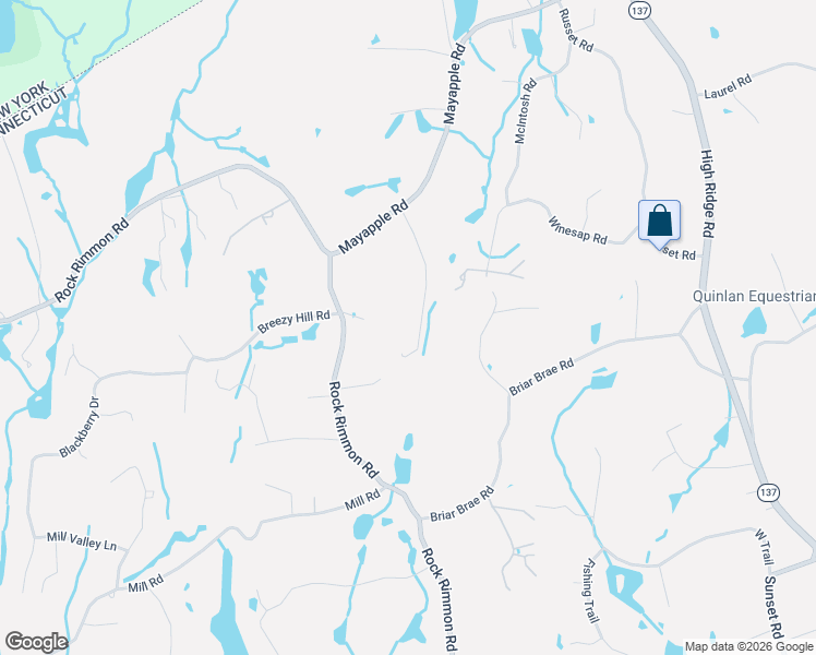 map of restaurants, bars, coffee shops, grocery stores, and more near 109 Apple Valley Road in Stamford