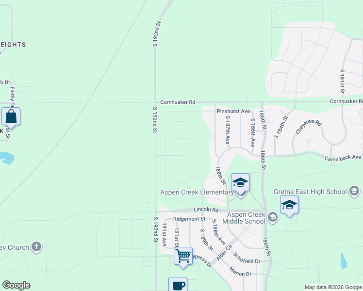 map of restaurants, bars, coffee shops, grocery stores, and more near 10005 Cornhusker Road in Omaha