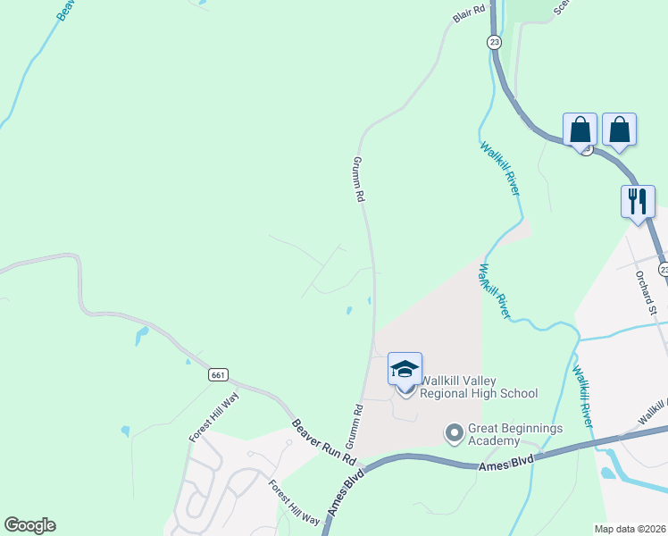 map of restaurants, bars, coffee shops, grocery stores, and more near 8 Davon Lane in Hamburg