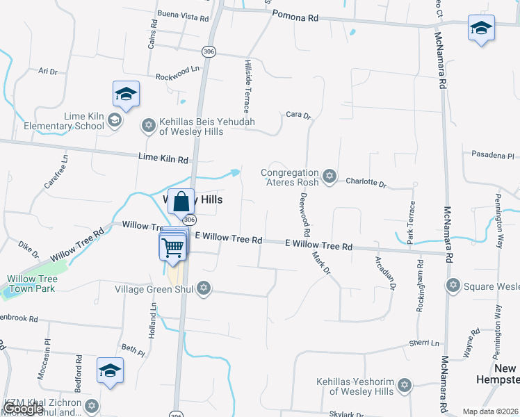 map of restaurants, bars, coffee shops, grocery stores, and more near 6 Soundview Drive in Spring Valley